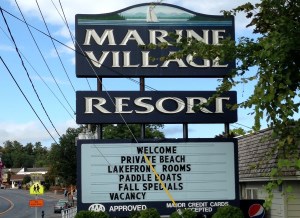 Sign of Marine Village Resort